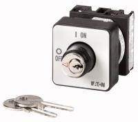 14933 Переключатель включения/выключения, 2-полюсн., 20 A, Key operated lock mechanism S-T0, Передняя панель 0-1, 90 °, с фиксацией, Центральный монтаж, P (T0-1-102/EZ/S)