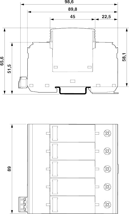 Phoenix contact 2907820 VAL-MS-CN 1000DC-PV/4+V-FM Устройство защиты от перенапряжений, тип 2