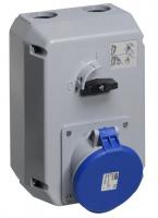 ABB 2CMA168031R1000 Розетка металл. с выключателем и механической блокировкой 263MM6, 63A, 2P+E, IP44, 6ч