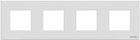 Рамка 4-постовая, серия Zenit, стекло белое