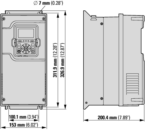 9702-1001-00P Преобразователь частоты DG1 3~/3~400В 7,6A 3кВт, IP21, фильтр ЭМС (DG1-347D6FB-C21C)
