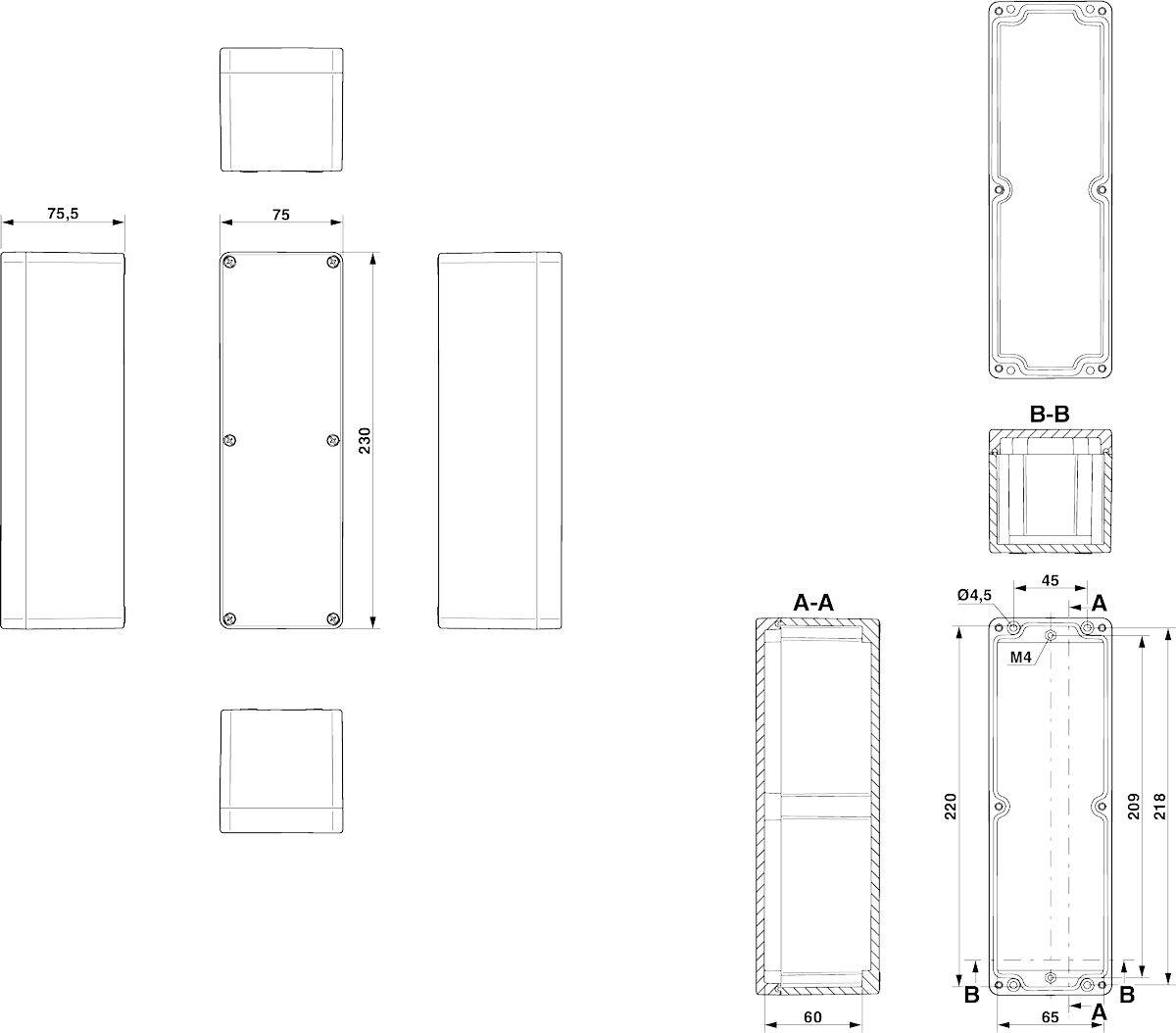 Phoenix contact 899346 E PE A 75X230X75 Клеммная коробка
