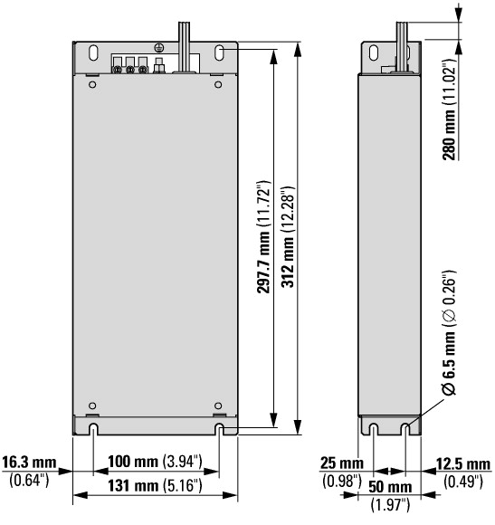 174606 Фильтр радиопомех, 1~ , 480 В, 16A (DX-EMC34-015-FS3-L)