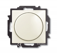 Механизм светорегулятора Busch-Dimmer с центральной платой (накладкой), 60-400 Вт, серия Basic 55, цвет chalet-white