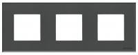 Рамка 3-постовая, 2-модульная, серия Zenit, стекло Графит