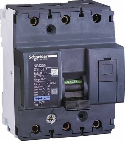 Schneider Electric АВТОМАТИЧЕСКИЙ ВЫКЛ. NG125N 3П 100A D (арт.18670)