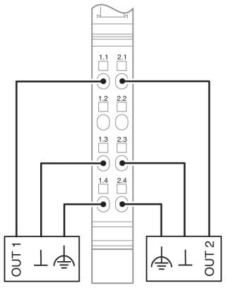 Phoenix contact 2861467 IB IL AO 2/U/BP-PAC Клеммы Inline