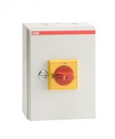 ABB 1SCA022562R4100 Рубильник в боксе OTL32BA3M до 32A 3-полюсный, желто-красная ручка, перфорация 4х25.5+2x16.5