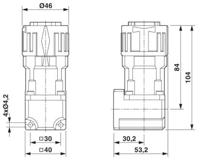 Phoenix contact 1613525 SM-5ES1N8AYW00S Приборный соединитель, передняя часть стенки, с накатанной гайкой