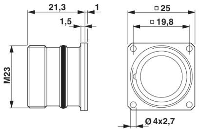 Phoenix contact 1597899 RC-12P2N122K00 Аппаратн. соединитель, передняя стенка