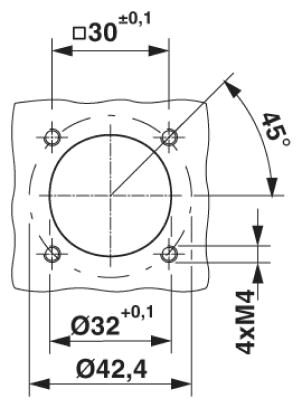 Phoenix contact 1613535 SM-7ES1N8AYW00S Приборный соединитель, передняя часть стенки, с накатанной гайкой