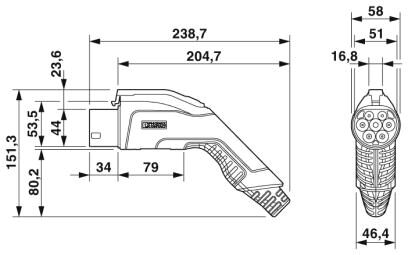 Phoenix contact 1627604 EV-GBG3PC-3AC16A-5,0M2,5ESBK01 Зарядный кабель AC