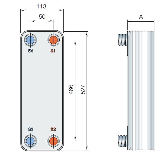 Паяный теплообменник Alfa Laval серия CB60 / CBH60