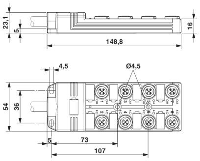 Phoenix contact 1452699 SACB-8/ 8-L- 5,0PUR SCO P Коробка датчика и исполнительного элемента