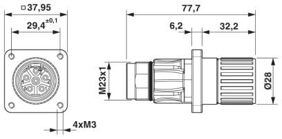 Phoenix contact 1605492 SF-5EE1N8AS000 Проходная деталь, штыревая часть - гнездовая часть
