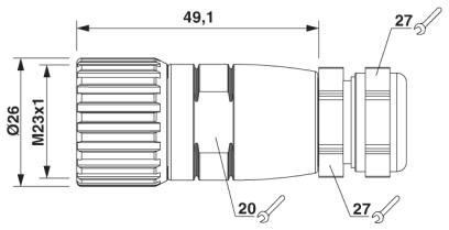 Phoenix contact 1000041 V-RC/TGUM 11/KVD 11/LBL 12 Соединитель (гнездо)