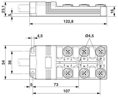 Phoenix contact 1452482 SACB-6/12- 5,0PUR SCO P Коробка датчика и исполнительного элемента