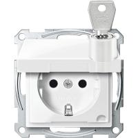 Schneider Electric MTN2315-0319 MERTEN МЕХАНИЗМ розетки с крышкой запир.различными замками, ПОЛ.БЕЛЫЙ, QF SM