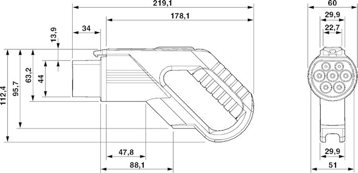 Phoenix contact 1621476 EV-GBM3C-3AC32A-5,0M6,0ESOC00 Зарядный кабель AC