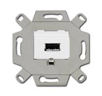 Механизм USB-розетки/разъёма, USB-type A, USB2.0, 5 полюсов, цвет альпийский белый