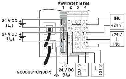 Phoenix contact 2703981 IL ETH BK DI8 DO4 2TX-PAC Устройство сопряжения с шиной