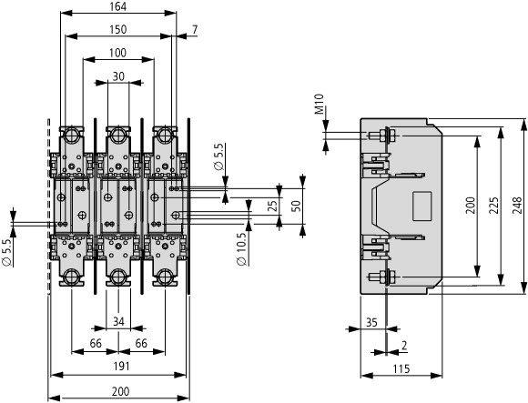 289017 Держатель плавких вставок, 3П, 400А (GSU2)