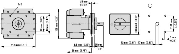 280921 Переключатель включения/выключения, 3-полюсн., 160 A, Монтаж (P5-160/E)