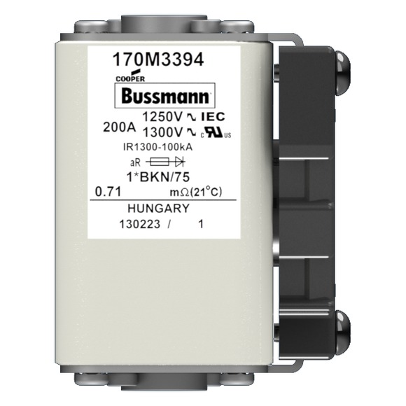170M3394 Быстрый предохранитель 200A 1250V 1*BKN/75 AR CU