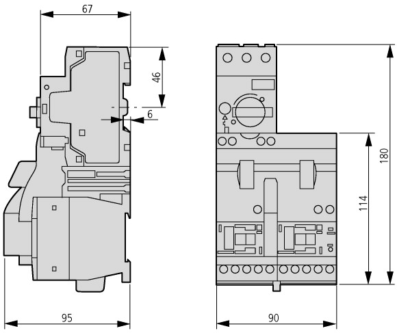 283179 Сборка реверсивного пуска, 4А, 230В (MSC-R-4-M7(230V50HZ))