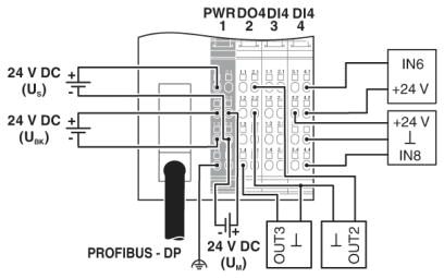Phoenix contact 2702132 IL PB BK DI8 DO4/EF-XC-PAC Устройство сопряжения с шиной
