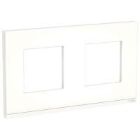 Schneider Electric NU600489 UNICA PURE рамка 2-постовая, горизонтальная, МАТОВОЕ СТЕКЛО/белый