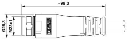 Phoenix contact 1624774 K-3E-M23 M9/010-A00/M23 F8 Штекерный разъем, пластиковая заливка с обеих сторон
