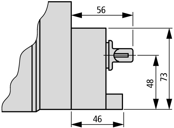 207086 Аварийные выключатели, 3-полюсн., 20 A, Блокировка навесного замка SVC, Передняя панель 0-1, 90 °, с фиксацией, Монтаж на поверхность, P (T0-2-1/I1/SVC(S)-RT)