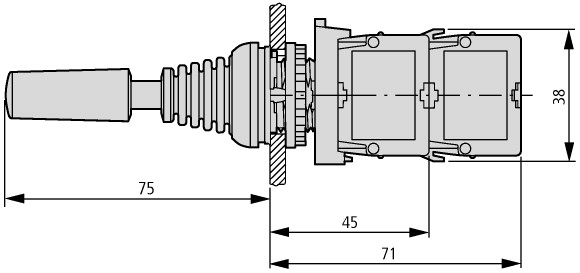 289240 Джойстик, 2 позиции, вертикальный, с фиксацией (M22-WRJ2V)