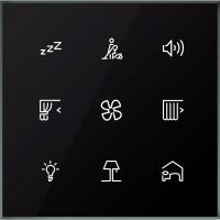 Schneider Electric LSSMBU09NS ОБРАЗЕЦ Стеклянный сенсорный выключатель GTP, 9 кнопок