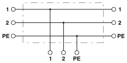 Phoenix contact 1414713 QPD T 2PE1,5 2X8-13 BK Т-распределитель