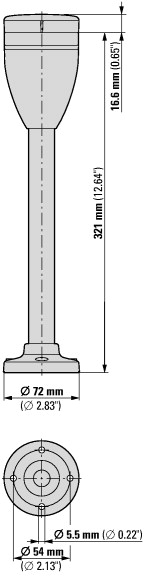 171444 Базовый модуль;250 мм алюминиевая труба с опорой (SL7-CB-250)