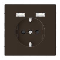 Schneider Electric MTN2366-6052 MERTEN SDL Розетка Schuko с 2 USB c зарядным устройством 2,4 A мокко