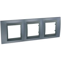 Schneider Electric MGU66.006.297 UNICA TOP РАМКА 3-постовая, горизонтальная, ГРАФИТ/ГРЭЙ