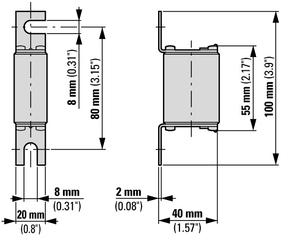 170M1366 Быстрый предохранитель 80A 690V 000/80 AR UC