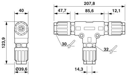Phoenix contact 1411415 QPD T 4PE6,0 3X12-20 BK Т-распределитель