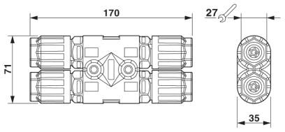 Phoenix contact 1406369 QPD H 4PE2,5 4X9-16 BK H-разветвитель