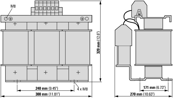 271601 Синус-фильтр, 3p, 400 В АС, 90A (DX-SIN3-090)