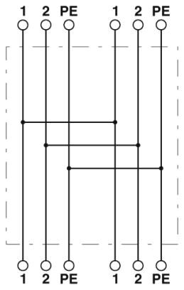 Phoenix contact 1414719 QPD H 2PE1,5 4X4-9 BK H-разветвитель