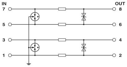 2804623 Phoenix contact LIT 2X2-24 Устройство защиты от перенапряжений