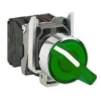 Schneider Electric XB4BK123G5 ПЕРЕКЛЮЧАТЕЛЬ 22ММ 48-120В ЗЕЛЕНЫЙ С ПОДСВЕТКОЙ