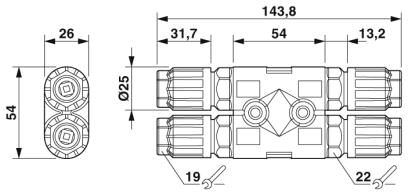 Phoenix contact 1414719 QPD H 2PE1,5 4X4-9 BK H-разветвитель