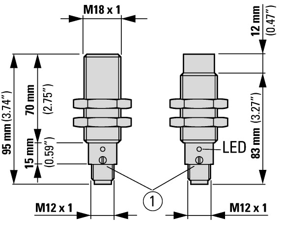 134767 Емкостной датчик, DC, цилиндрический 18, пластик, M12 (E53KAL18T111ED)