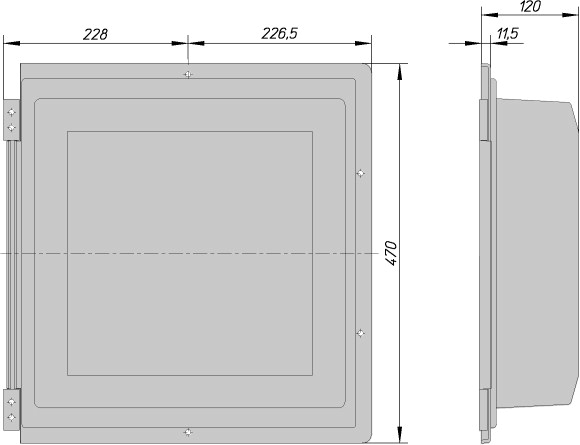 184236 Protective cover IP55, fixed mounted design (IZMX-DC40-F-1)