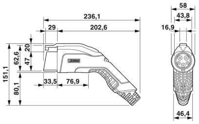 Phoenix contact 1627757 EV-T1G2K-1AC15A-5,0M14ASBK01 Зарядный кабель AC